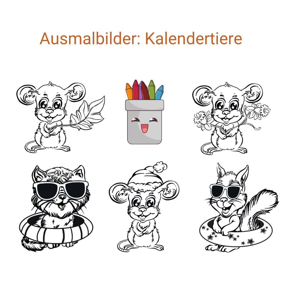 Ausmalbilder Kalendertiere